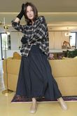 Paloma Bubble Hem Midi Skirt Black